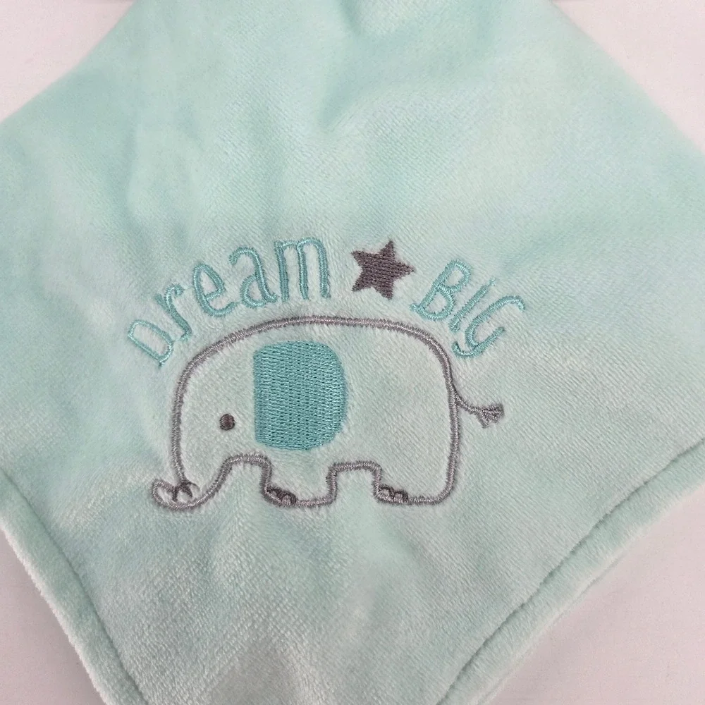 Baby Starters Elephant Dream Big Mint Green Satin Back Lovey Security Blanket